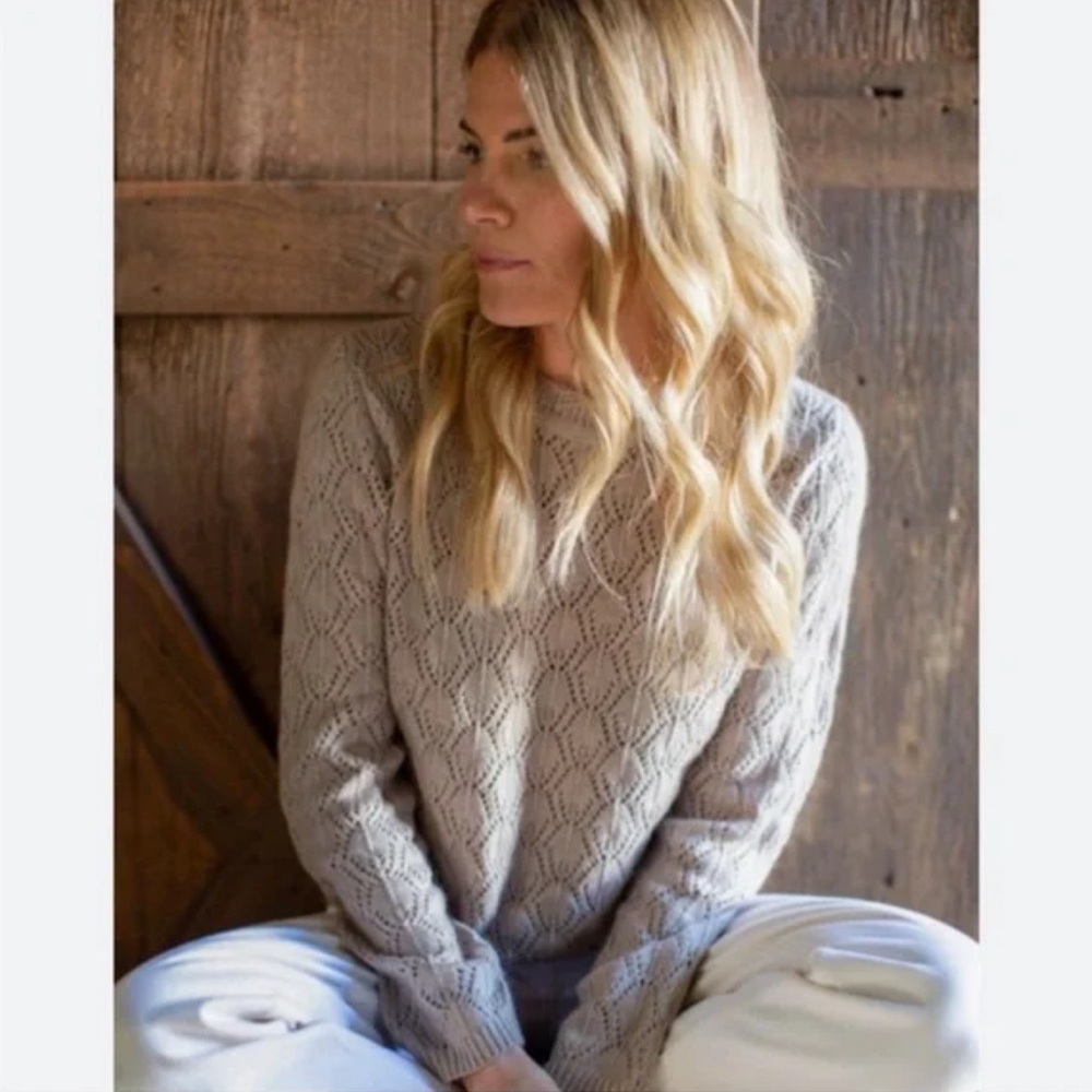 Marea Pointelle Sweater Camel